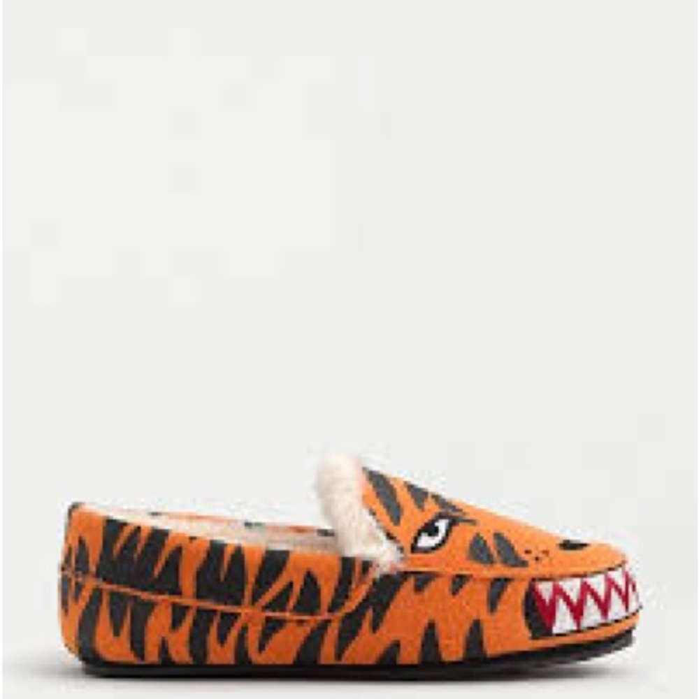 Kids' faux-shearling mocasin in wild tiger